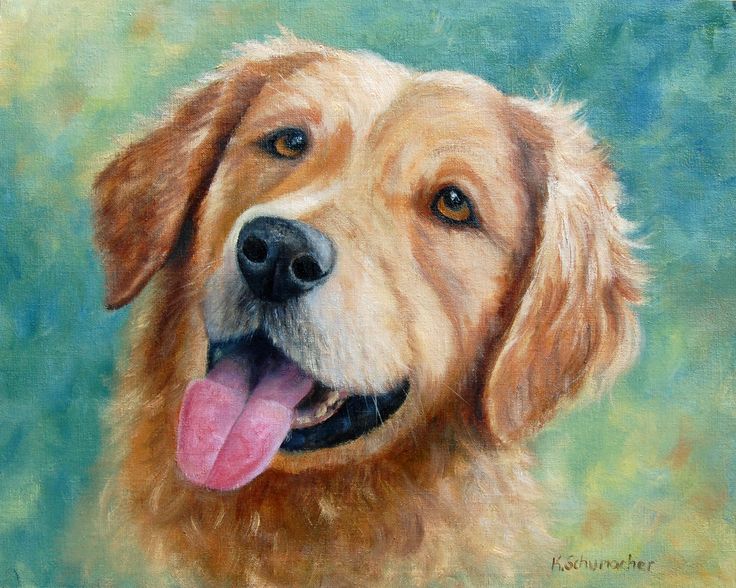 736x588 The 131 Best Dog Art - Painting Golden Retrievers