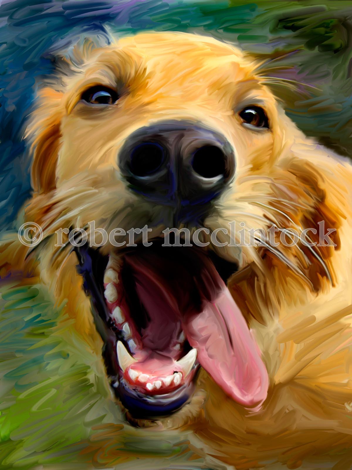 1200x1600 Golden Tongue - Painting Goldens