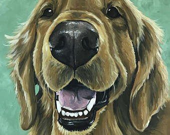 340x270 Golden Retriever Art Etsy - Painting Goldens