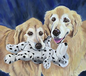 300x264 Golden Dogs Paintings - Painting Goldens