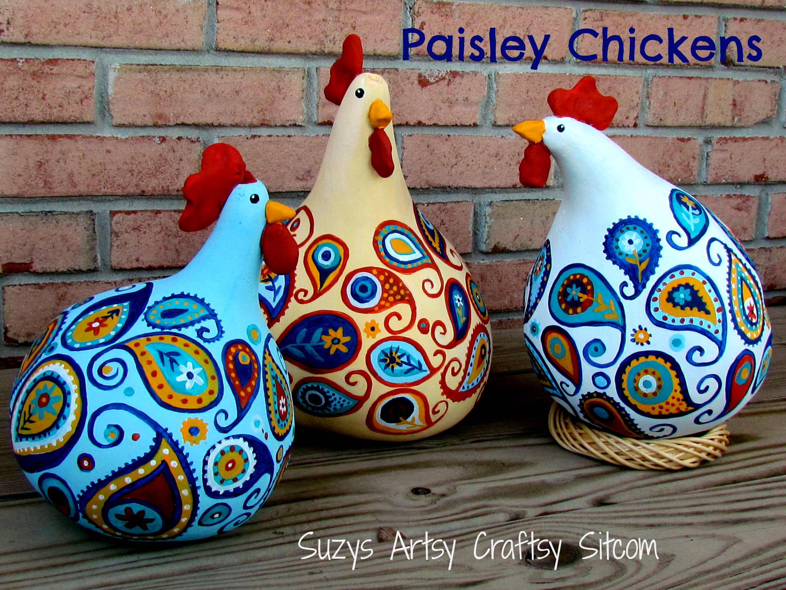 3072x2304 Feature Friday Paisley Chickens! - Painting Gourds