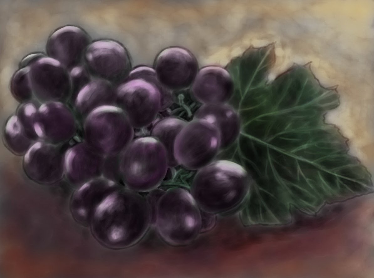 1194x888 How To Draw Grapes How To Paint Grapes Yzarts - Painting Grape