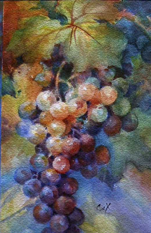 520x800 Watercolor Grapes Artchat - Painting Grape
