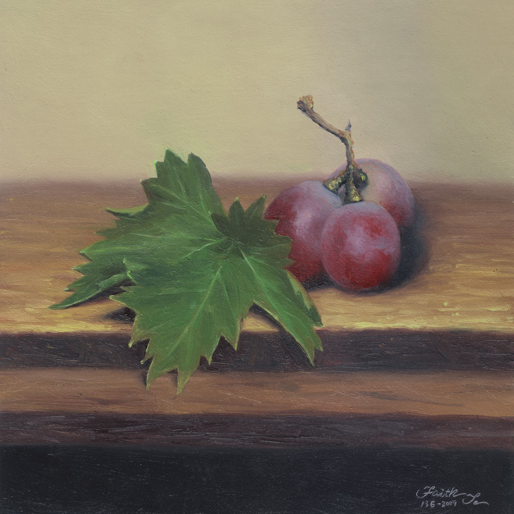 1000x1000 Grapes With Leaf No. 2 - Painting Grape Leaves