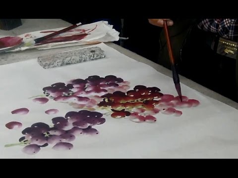 480x360 How To Paint Grapes In Chinese Watercolor - Painting Grapes In Watercolor