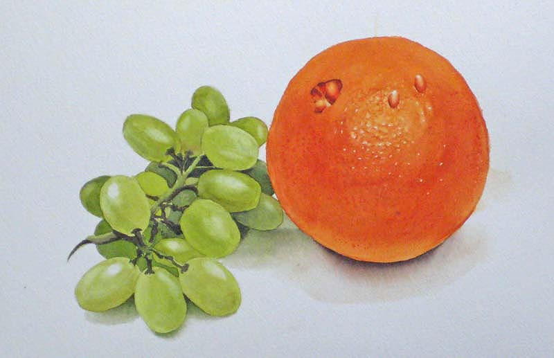 800x517 Orange Amp Grapes - Painting Grapes In Watercolor