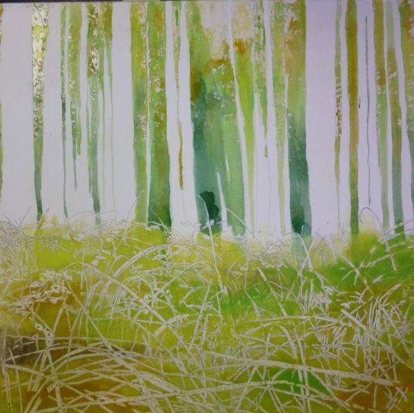 600x598 Watercolor Mixed Media Painting Techniques - Painting Grass In Watercolor