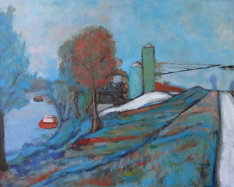 770x616 Saatchi Art Gravel Quarry Painting By Massimiliano Ligabue - Painting Gravel