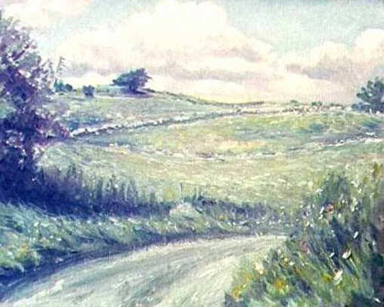 770x616 Saatchi Art Gravel Road And Hills, Osterlen Painting By Bertil - Painting Gravel