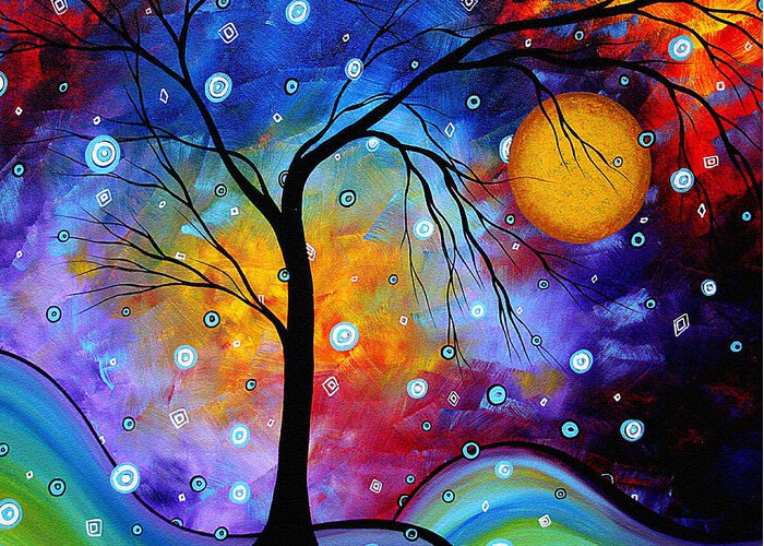 700x500 Winter Sparkle Original Madart Painting Greeting Card For Sale By - Painting Greeting Cards
