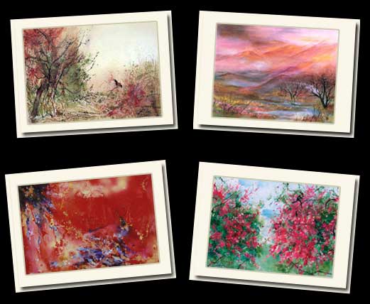 521x428 Greeting Cards Judith Kingsley Art ~ Contemporary Asian - Painting Greeting Cards In Watercolor