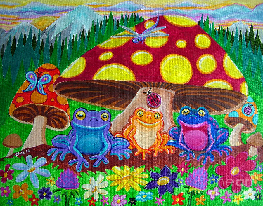 900x706 Happy Frog Meadows Painting By Nick Gustafson - Painting Happy