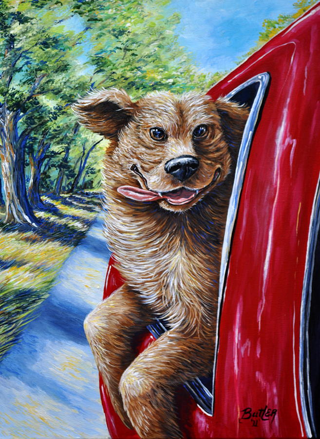 657x900 Dog Gone Happy Painting By Gail Butler - Painting Happy