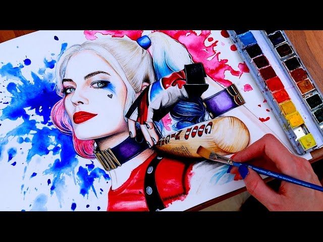 640x480 Image Result For Harley Quinn Squad Painting Iconsidols - Painting Harley Quinn