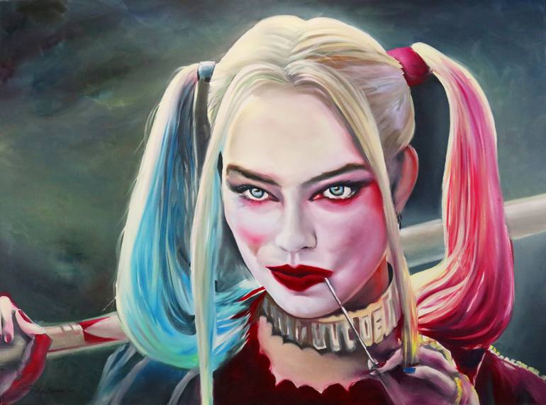 770x572 Saatchi Art Harley Quinn As Suicide Squad Margot Robbie Film - Painting Harley Quinn