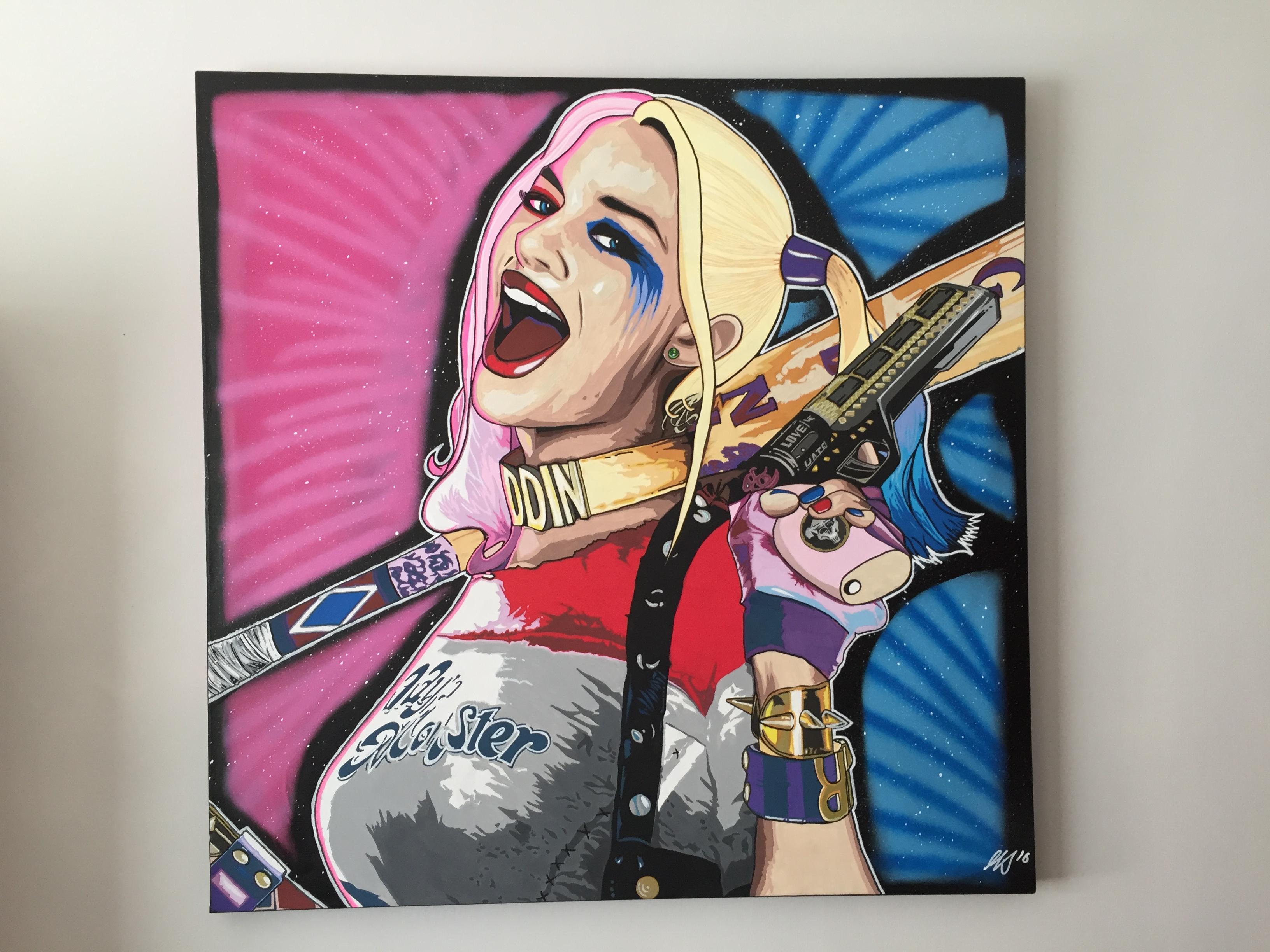 3264x2448 Suicide Squad Harley Quinn Oil Painting Dccomics - Painting Harley Quinn