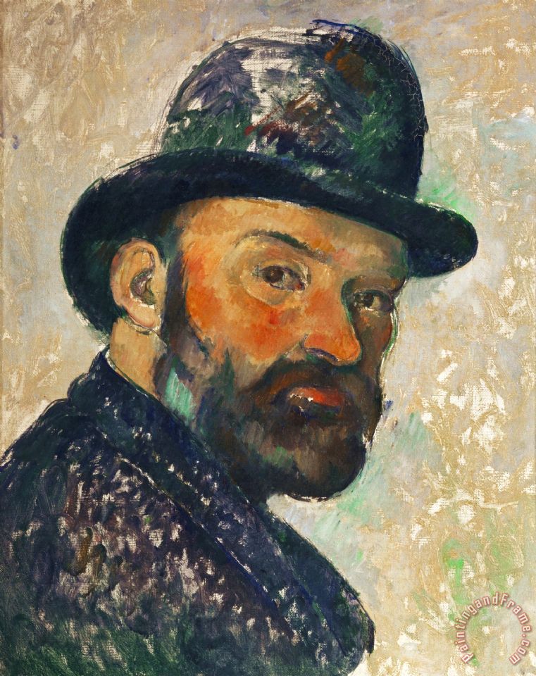 761x960 Paul Cezanne Self Portrait With Bowler Hat Sketch 1885 1886 - Painting Hat