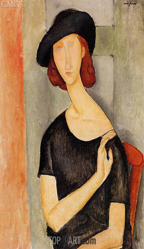 463x797 Jeanne Hebuterne In A Hat Modigliani Painting Reproduction - Painting Hat