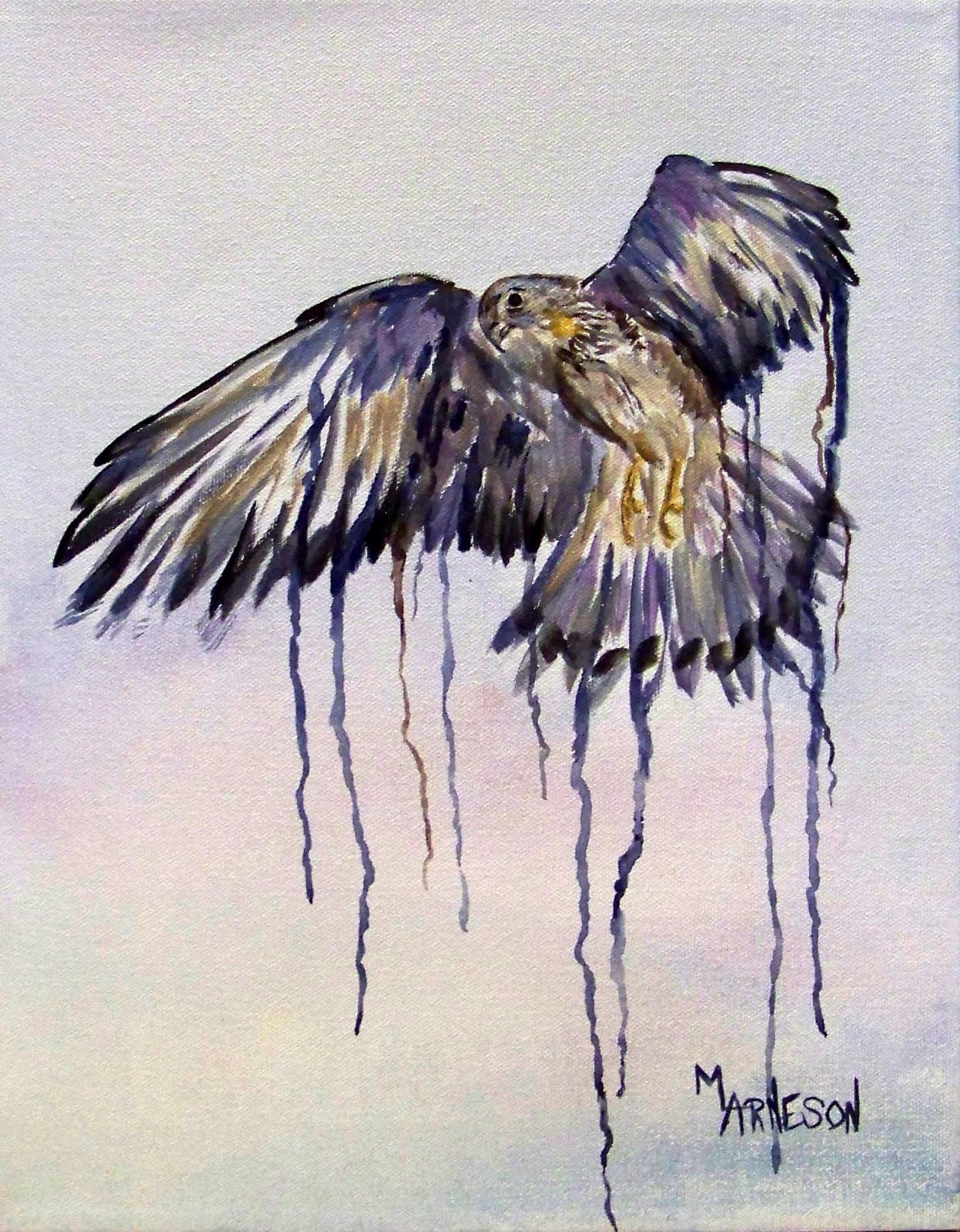 1247x1600 Mary Arneson Fine Art Fractured Flight Hawk Painting By - Painting Hawk