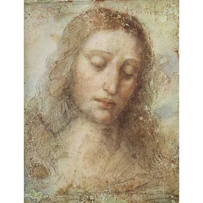800x800 Head Of Christ By Leonardo Da Vinci - Painting Head