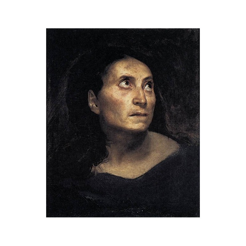 800x800 Head Of A Woman By Delacroix Art Gallery Oil Painting - Painting Head