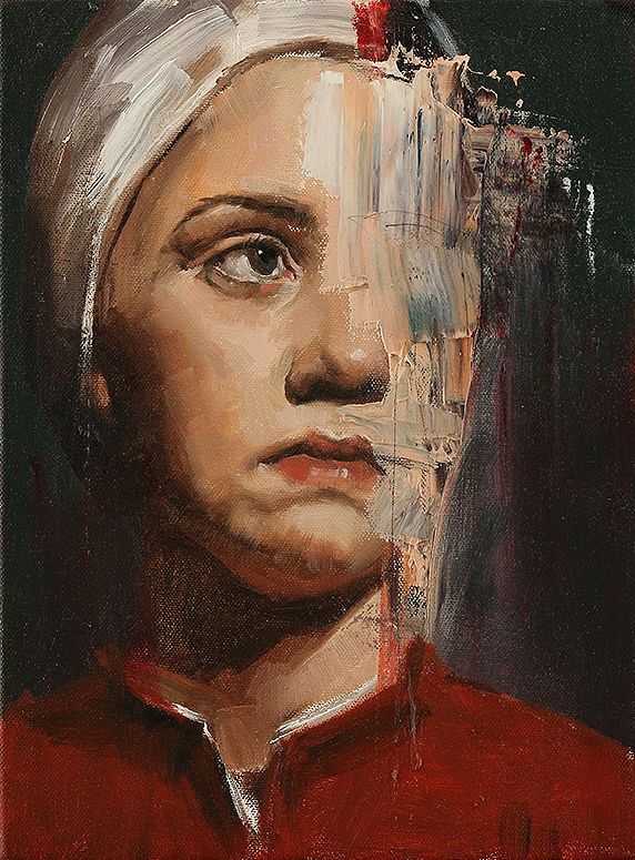 572x775 Artist Adam Caldwell, Oil On Canvas {Contemporary Female Head - Painting Head