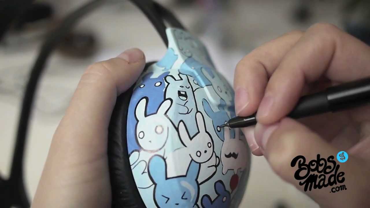 1280x720 Making Of The Bunny Headphones - Painting Headphones