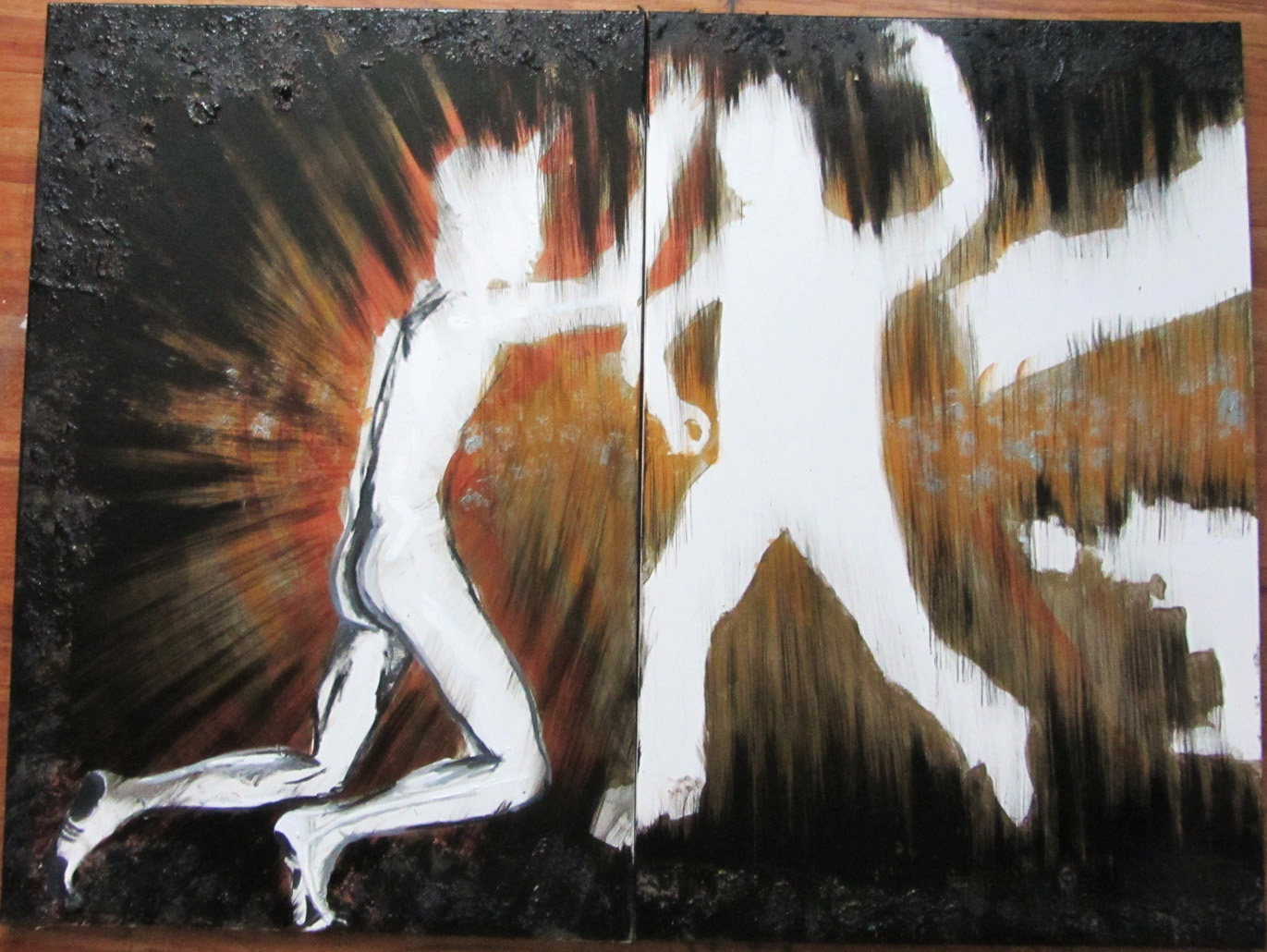 1371x1030 In Progress Painting Call For Help By Polish American Chicago - Painting Help