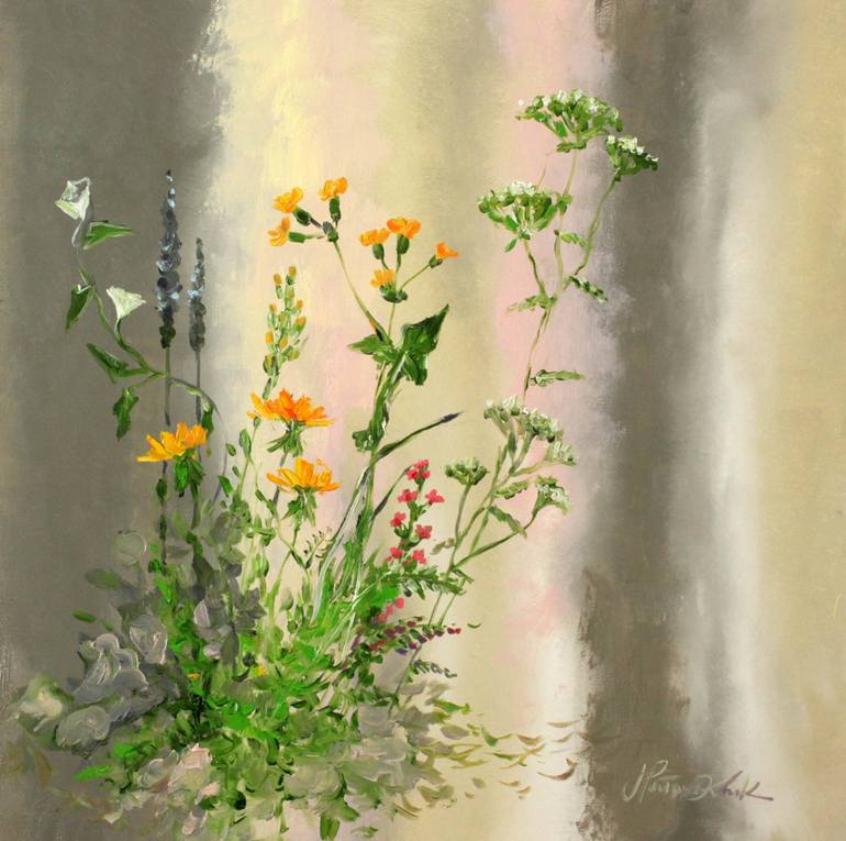 770x765 Saatchi Art Herbs Of Warm Summer Painting By Margaret Raven - Painting Herbs