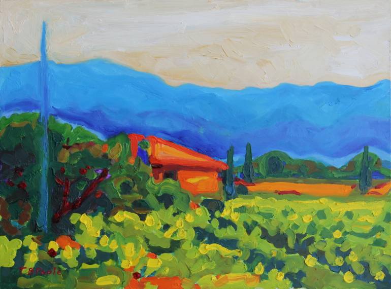 770x570 Saatchi Art Napa Art Napa Vineyard With House And Hills Oil - Painting Hills