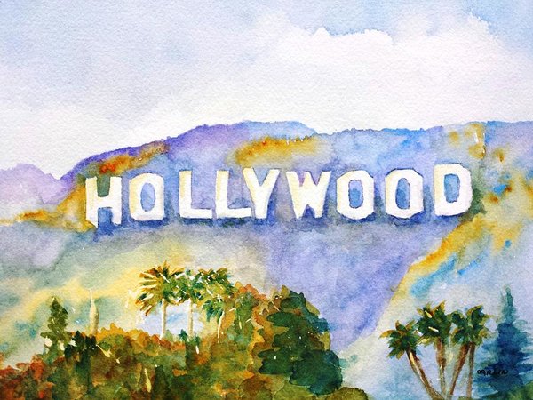 600x450 Hollywood Sign California Art Print By Carlin Blahnik - Painting Hollywood