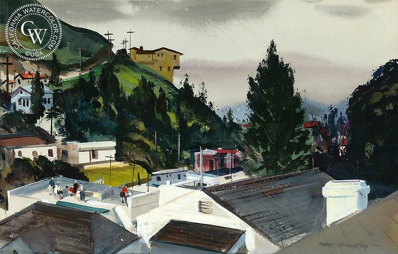 800x510 Hollywood Hills, 1945, A Watercolor Painting By Hardie Gramatky - Painting Hollywood