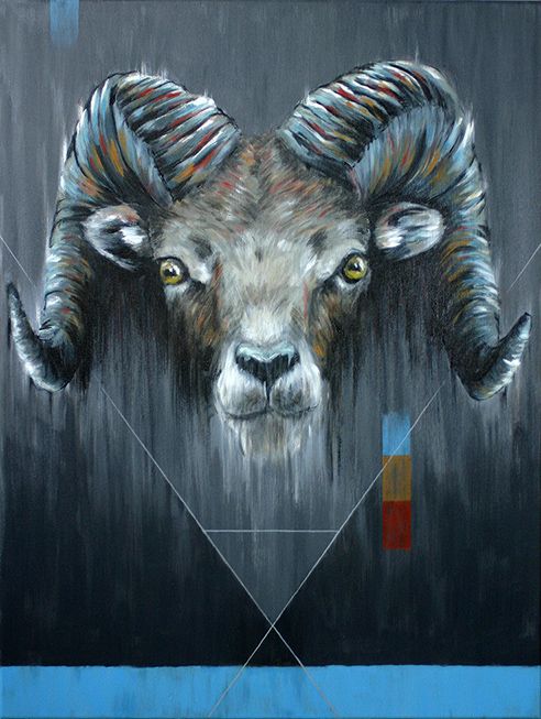 492x653 Painting - Painting Horns