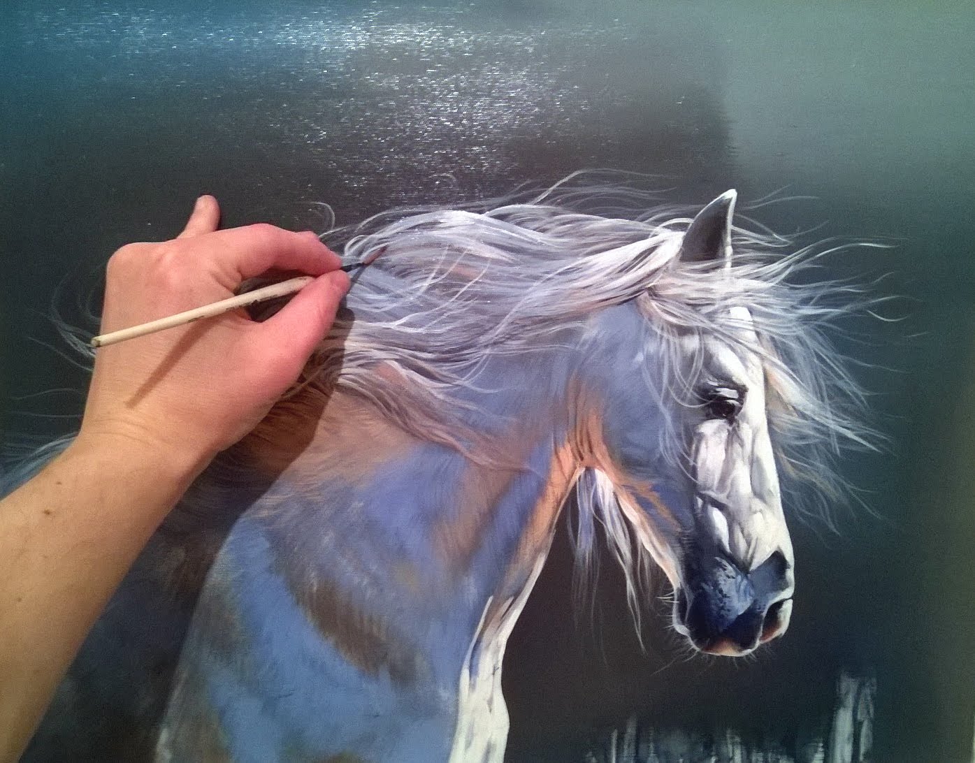 1395x1092 Horse Painting How To Paint Hyperrealistic - Painting Horse