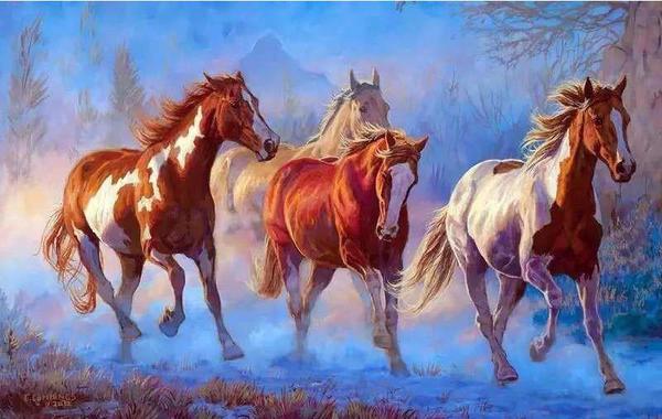 600x380 Diy Painting By Numbers - Painting Horse