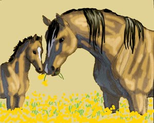 300x241 Crista Forest's Animals Amp Art Mare And Foal Painting Color Concepts - Painting Horse Colors