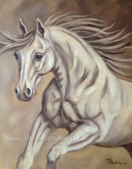 450x576 Paintings By Theresa Paden Equine Art, Painting Of Running Horse - Painting Horse Colors
