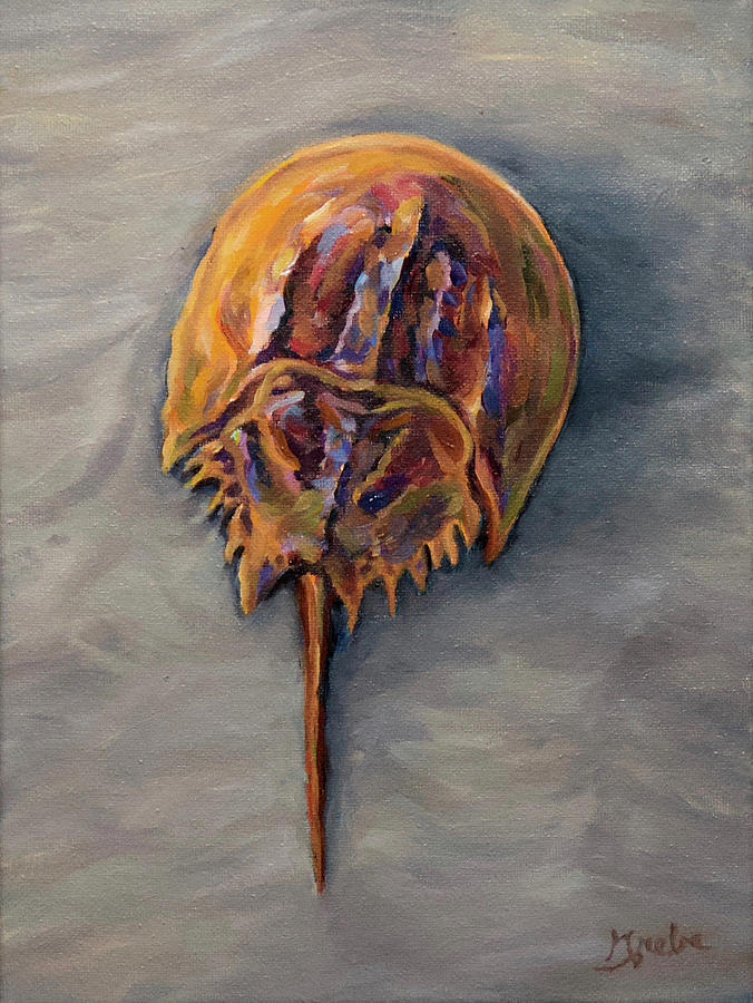 676x900 Horseshoe Crab 1 Painting By Hank Grebe - Painting Horseshoe Crabs