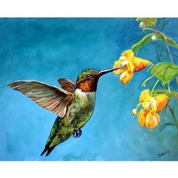 250x250 Hummingbird Acrylic Paintings - Painting Hummingbirds With Acrylics