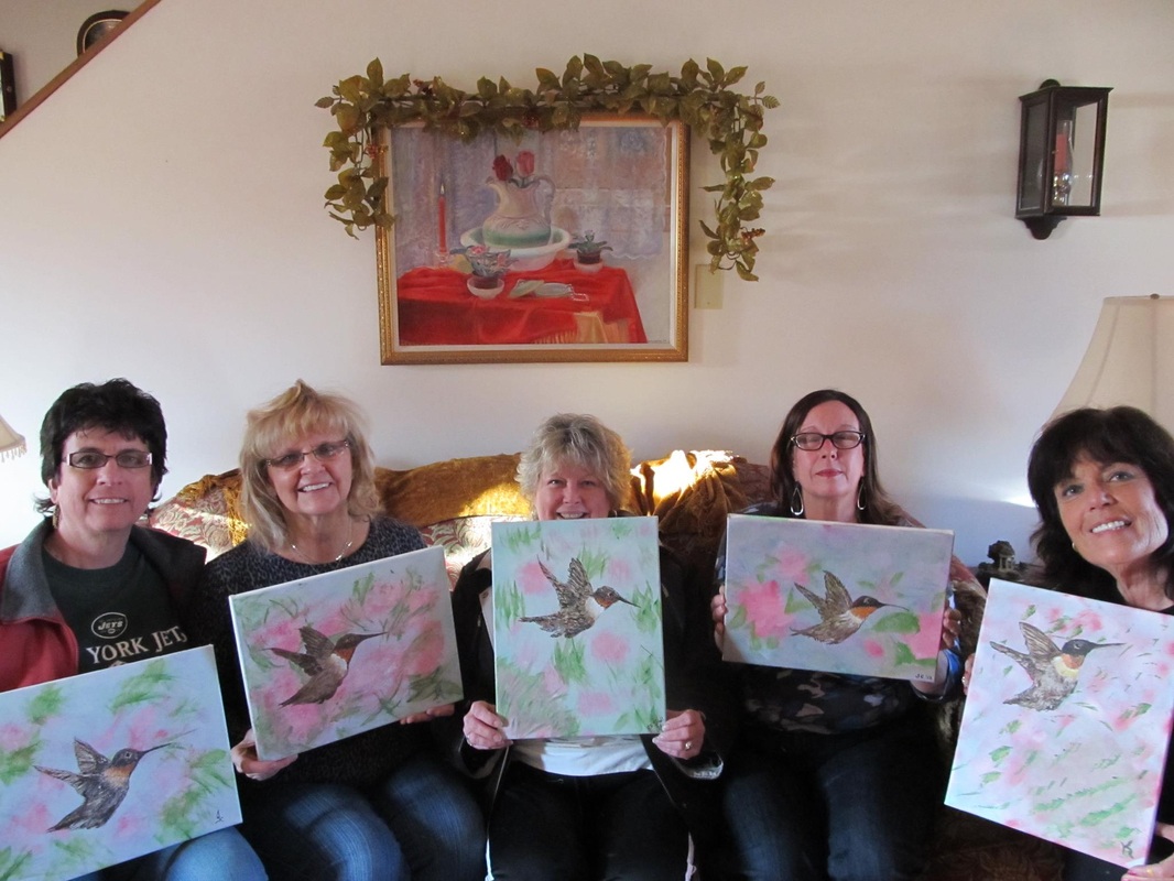 1066x800 Hummingbirds Painting Class Using Acrylic Paints 11x14 On Canvas - Painting Hummingbirds With Acrylics