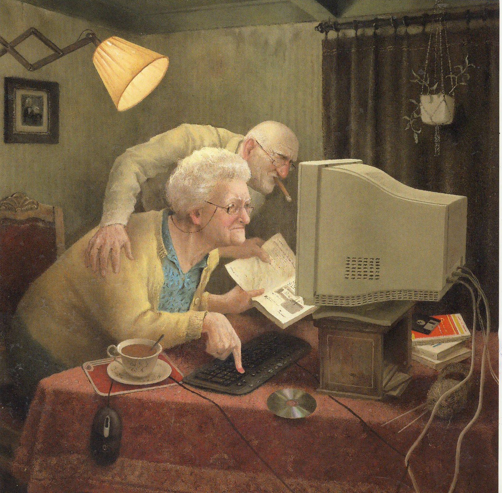 1600x1573 Old Age Bitter Sweetness With A Splash Of Humor The Surprising - Painting Humor