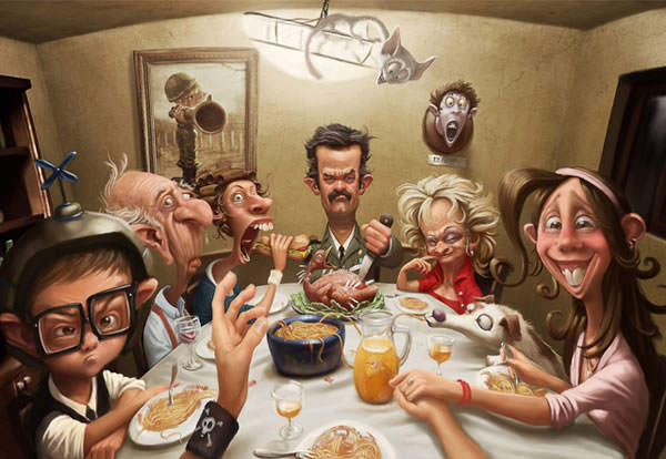 600x414 Family Affair Humor Funny Photoshop Painting Inspiration Design - Painting Humor