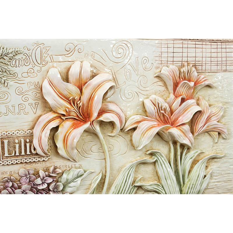 800x800 Beautiful 3d Flowers Wall Painting Print On Canvas For Home Decor - Painting Ideas Flowers