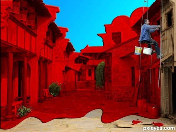600x450 Painting The Town Red Picture, By Smaka For Idioms Photoshop - Painting Idioms