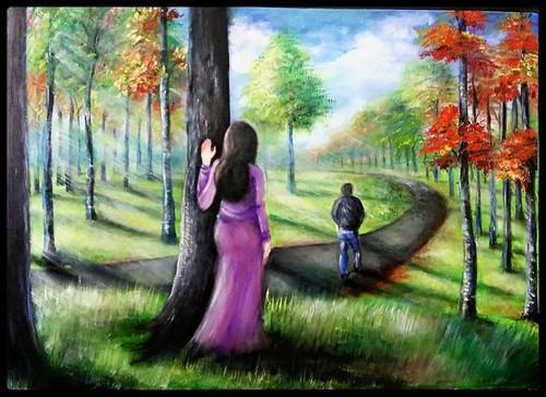 500x364 Oil Painting (Secret Love), Tel Ki Chitrakariyan, - Painting Images