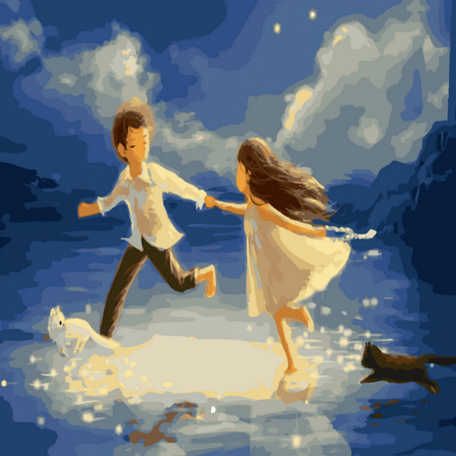 640x640 Romantic Picture Painting By Numbers Modern Children's Love Wall - Painting Images