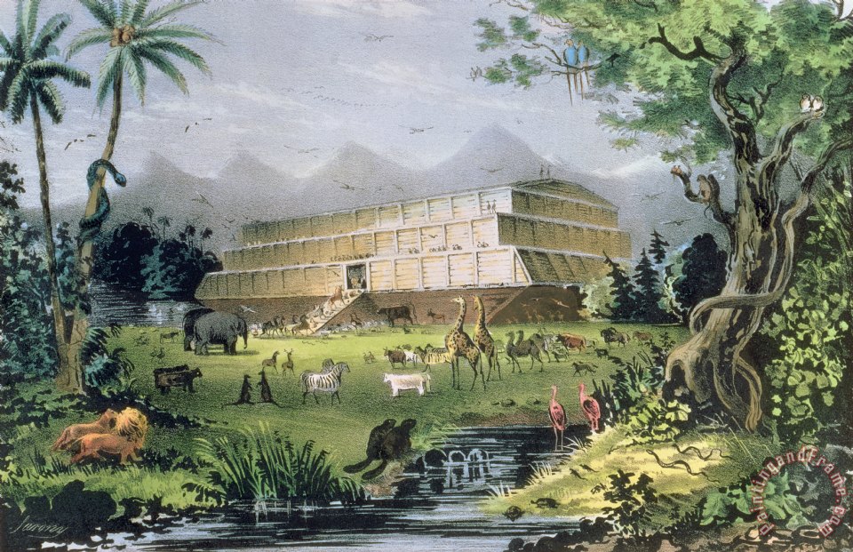 960x621 Currier And Ives Noahs Ark Painting - Painting In Ark