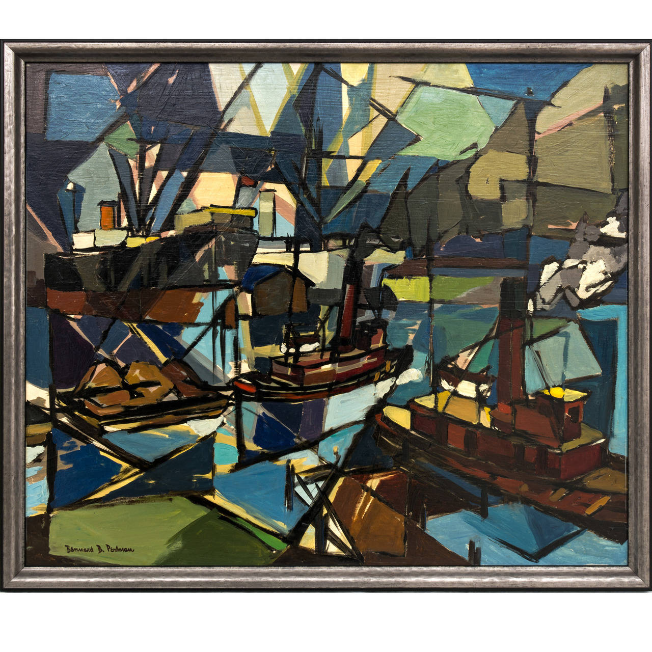 1280x1280 Baltimore Harbor Activity Painting By Bennard Perlman, 1953 - Painting In Baltimore