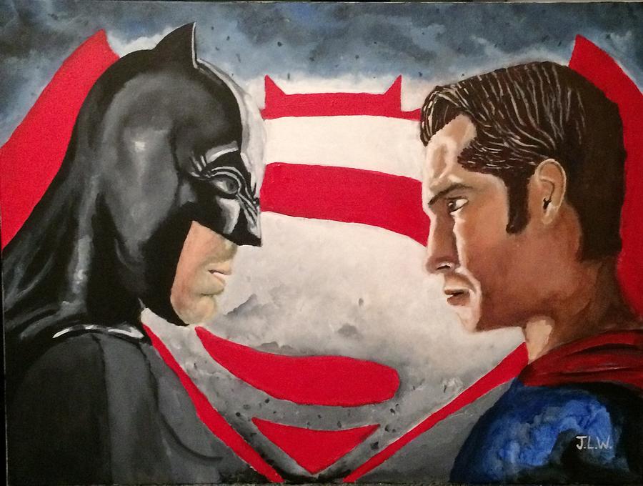 900x680 Batman Vs Superman Painting By Justin Lee Williams - Painting In Batman Vs Superman