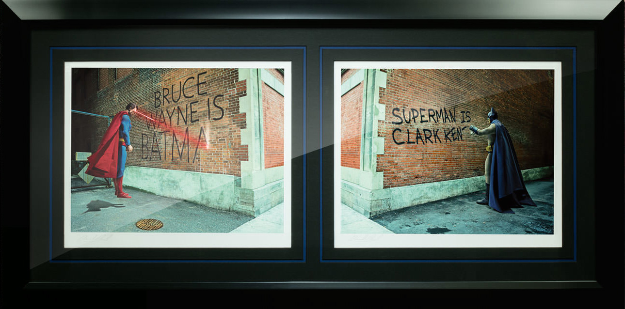 1289x638 Graffiti War Batman Vs Superman By Daniel Picard New Limited - Painting In Batman Vs Superman